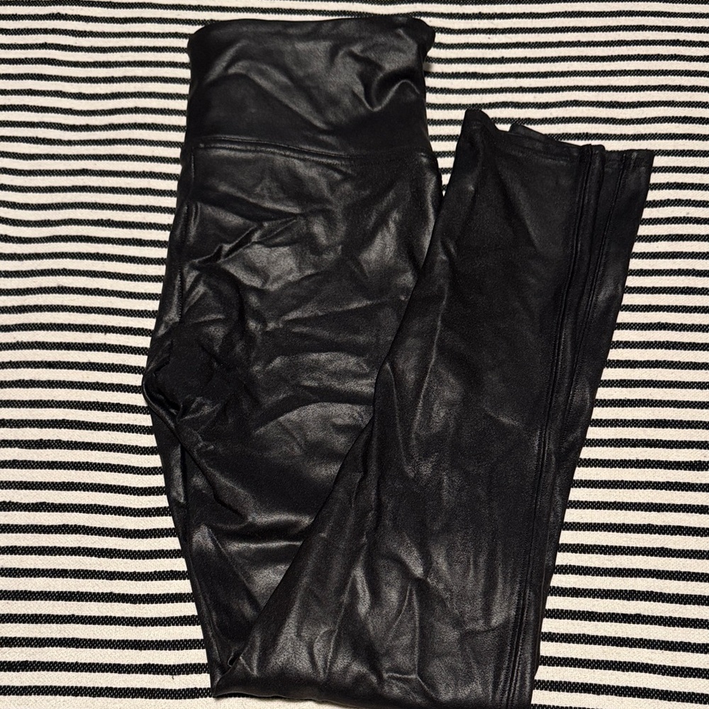 SPANX Black Faux Leather Leggings
